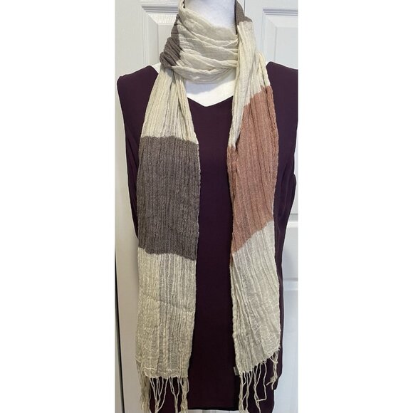 REI Sheer Crinkle Gauze Scarf Fringe Autumn Goblincore Fairy Grunge Outdoors - Picture 1 of 11